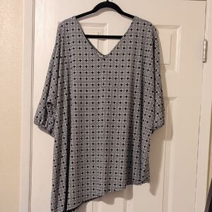 Lane Bryant Black and White Geometric Tunic